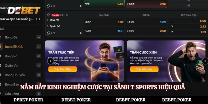 Nắm bắt kinh nghiệm cược tại sảnh T Sports hiệu quả