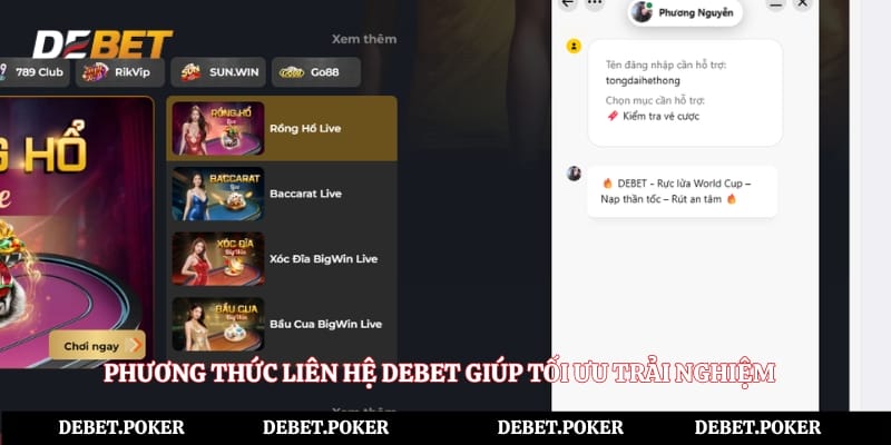 Phương thức liên hệ Debet giúp tối ưu trải nghiệm
