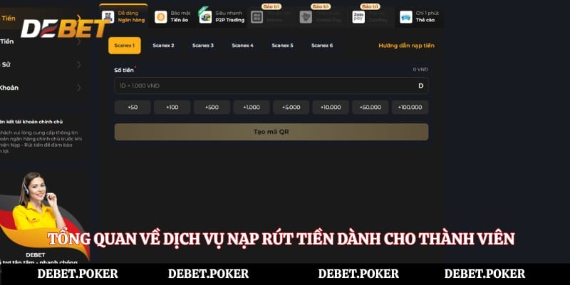 Tổng quan về dịch vụ nạp rút tiền dành cho thành viên
